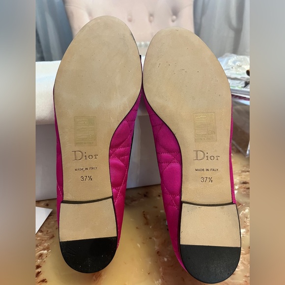 Dior Pink Quilted Cannage Leather My Dior Ballet Flats Size 37.5 - Picture 3 of 6